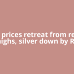 Gold prices retreat from record highs, silver down by Rs