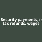 Social Security payments, income tax refunds, wages