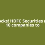 SIP stocks! HDFC Securities names 10 companies to
