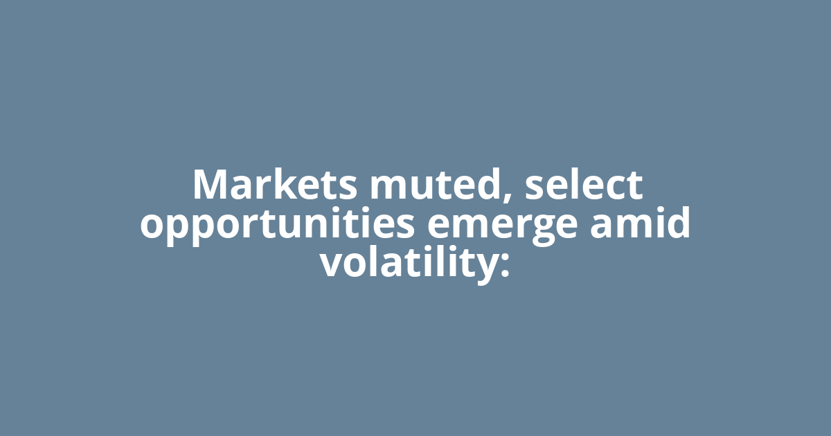Markets muted, select opportunities emerge amid volatility: