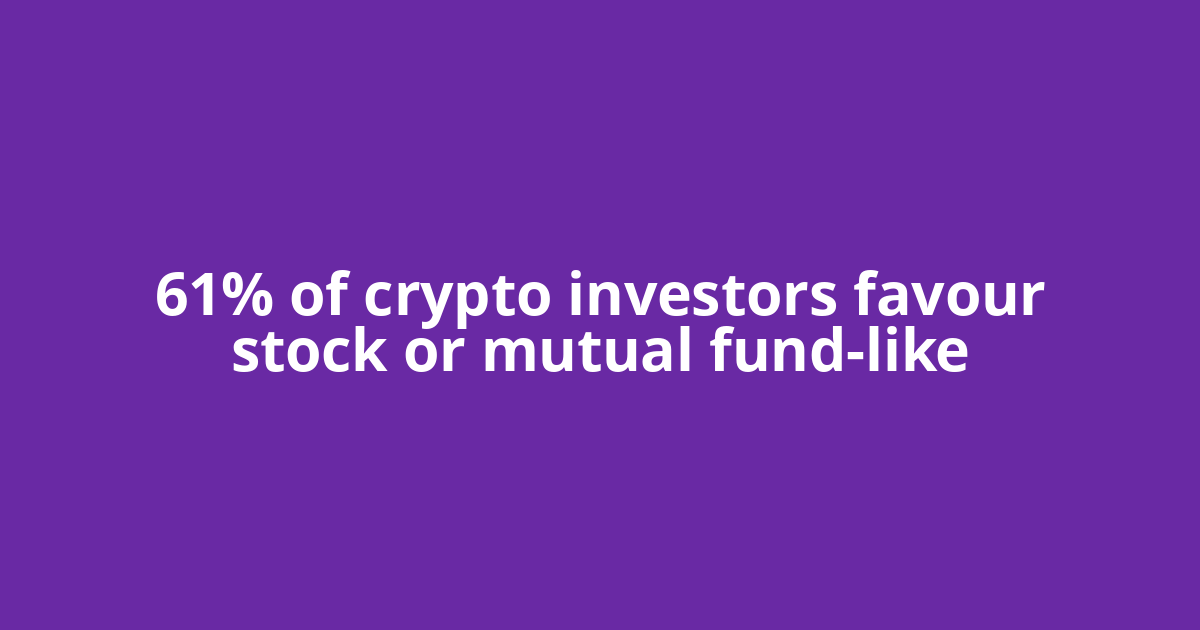 61% of crypto investors favour stock or mutual fund-like