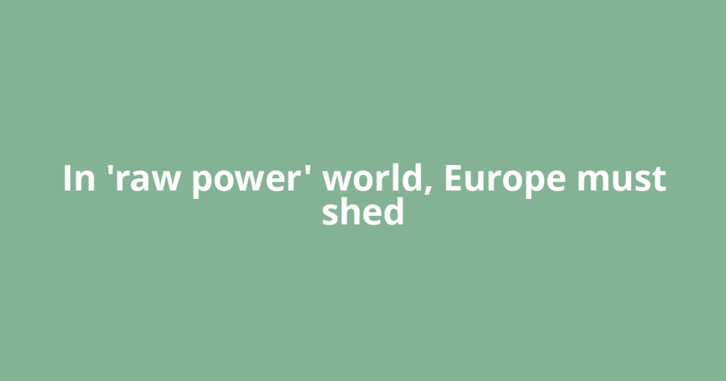 In 'raw power' world, Europe must shed