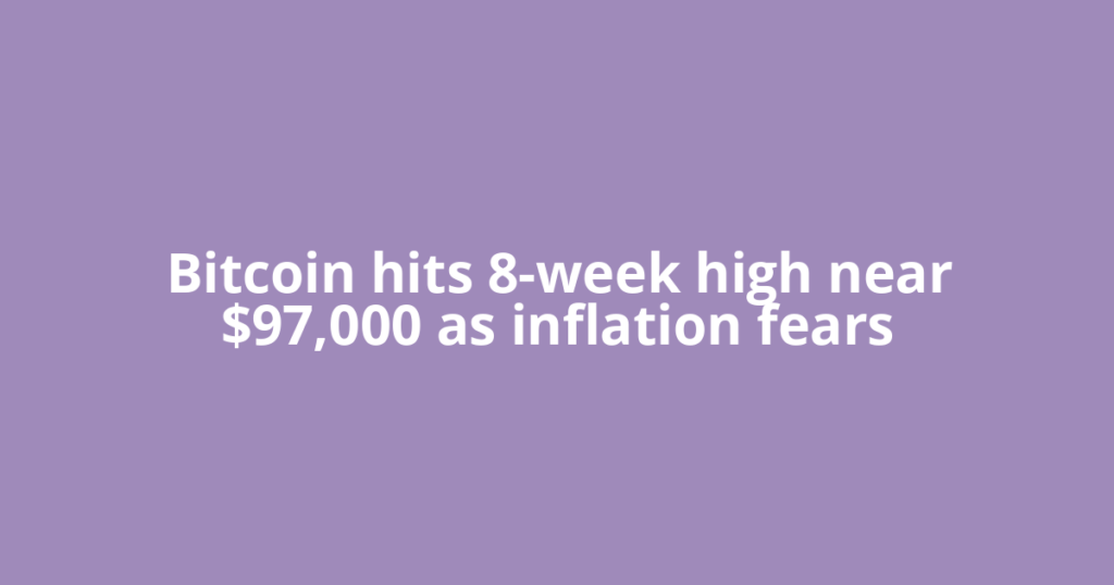 Bitcoin hits 8-week high near $97,000 as inflation fears