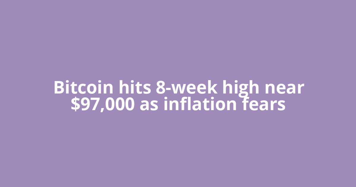 Bitcoin hits 8-week high near $97,000 as inflation fears