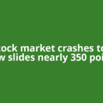 US stock market crashes today: Dow slides nearly 350 points