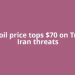 Brent oil price tops $70 on Trump's Iran threats
