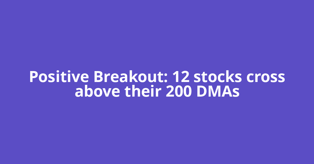 ​Positive Breakout: 12 stocks cross above their 200 DMAs