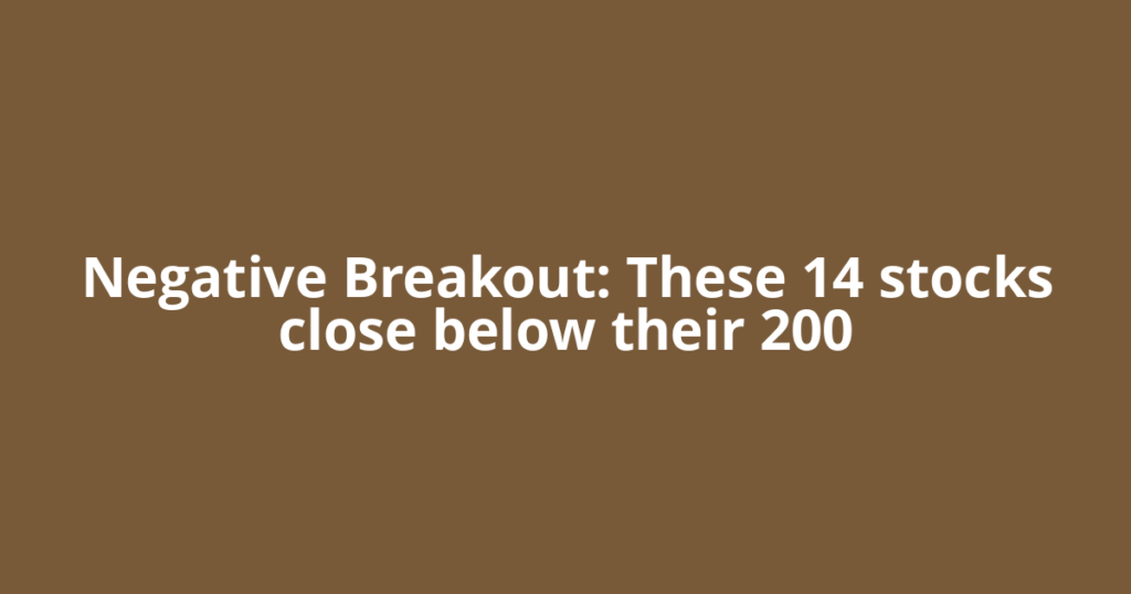 Negative Breakout: These 14 stocks close below their 200