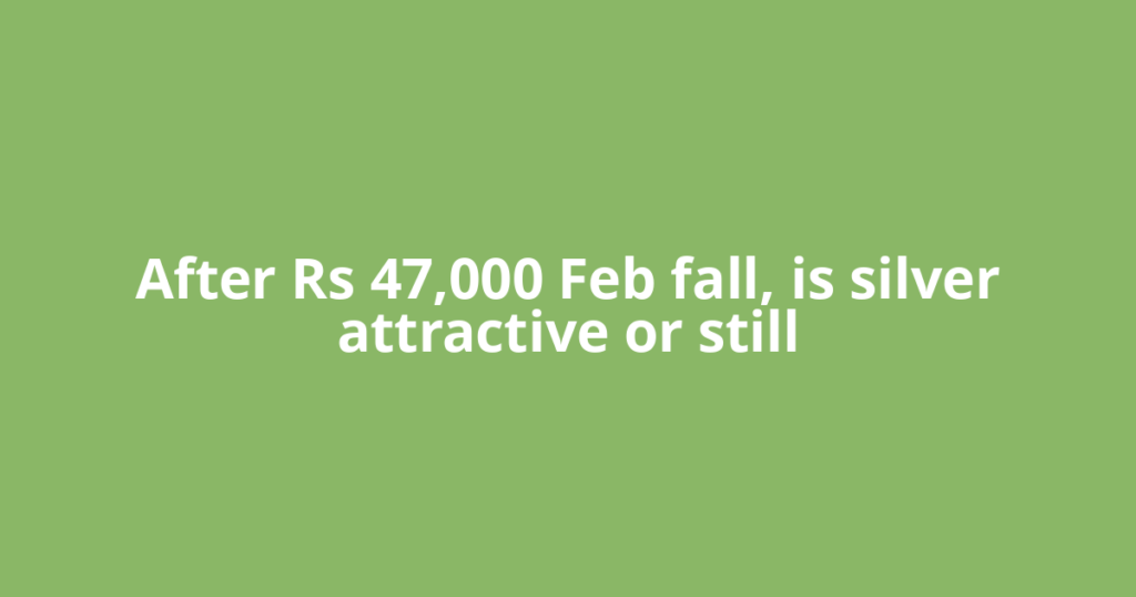 After Rs 47,000 Feb fall, is silver attractive or still
