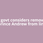 UK govt considers removing ex-prince Andrew from line of