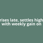 Brent rises late, settles higher and with weekly gain on