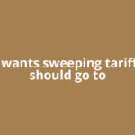 If he wants sweeping tariffs, he should go to
