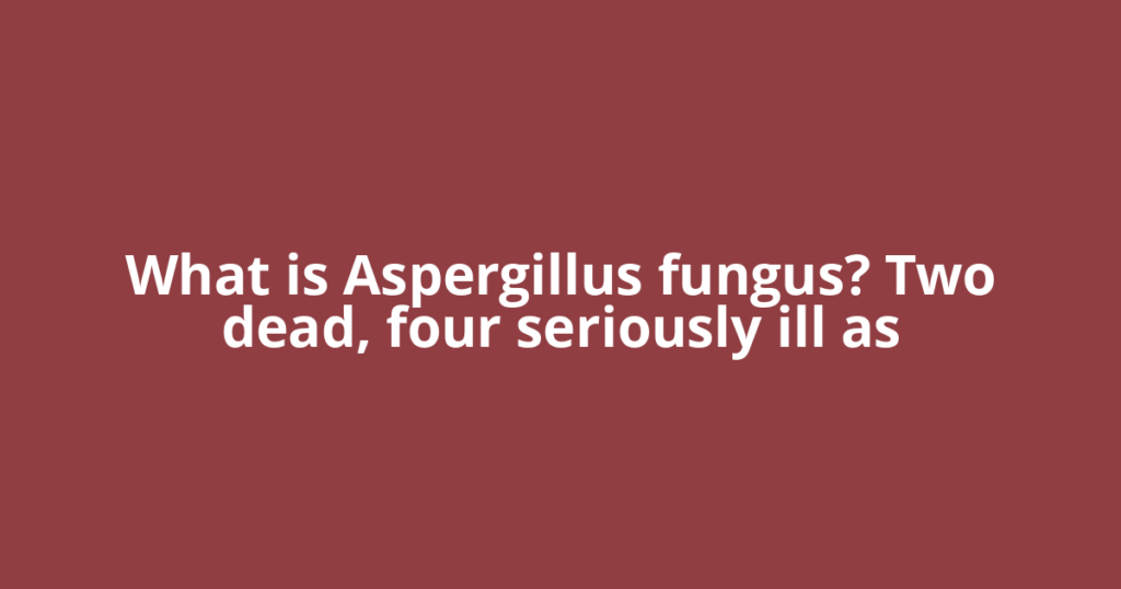 What is Aspergillus fungus? Two dead, four seriously ill as