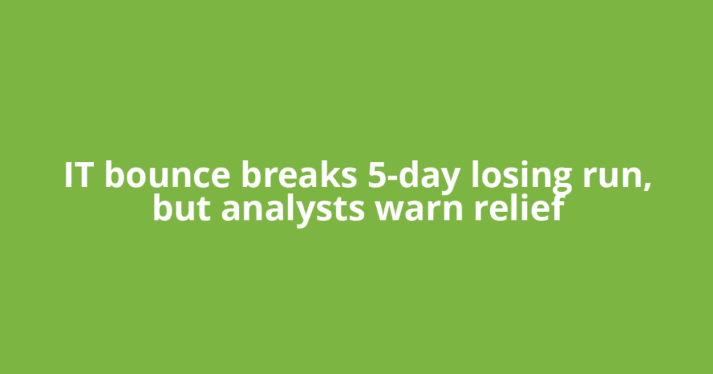 IT bounce breaks 5-day losing run, but analysts warn relief