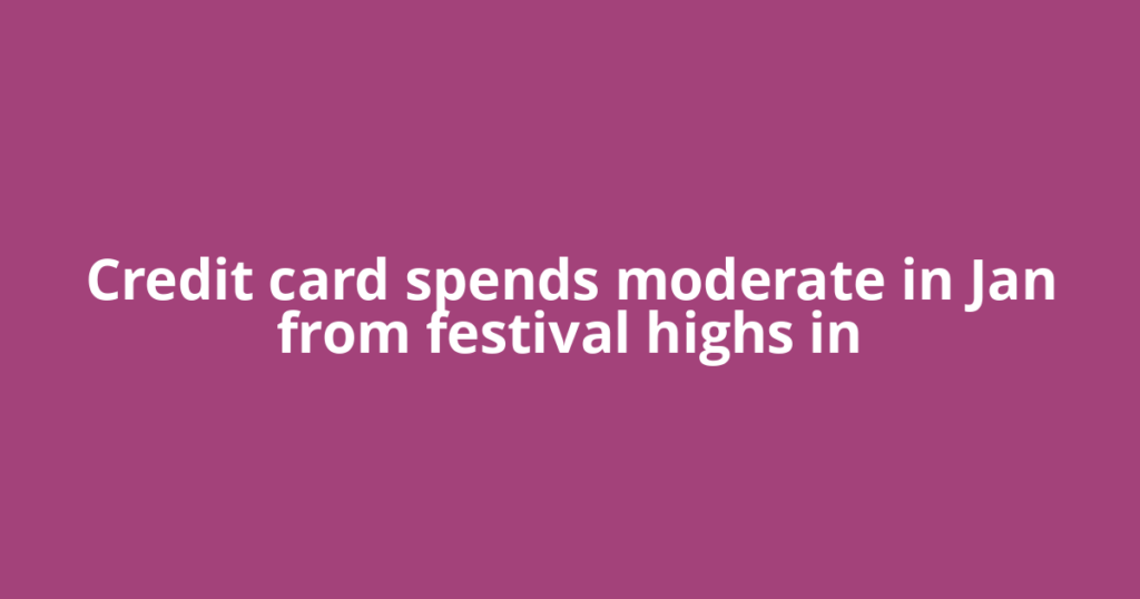 Credit card spends moderate in Jan from festival highs in