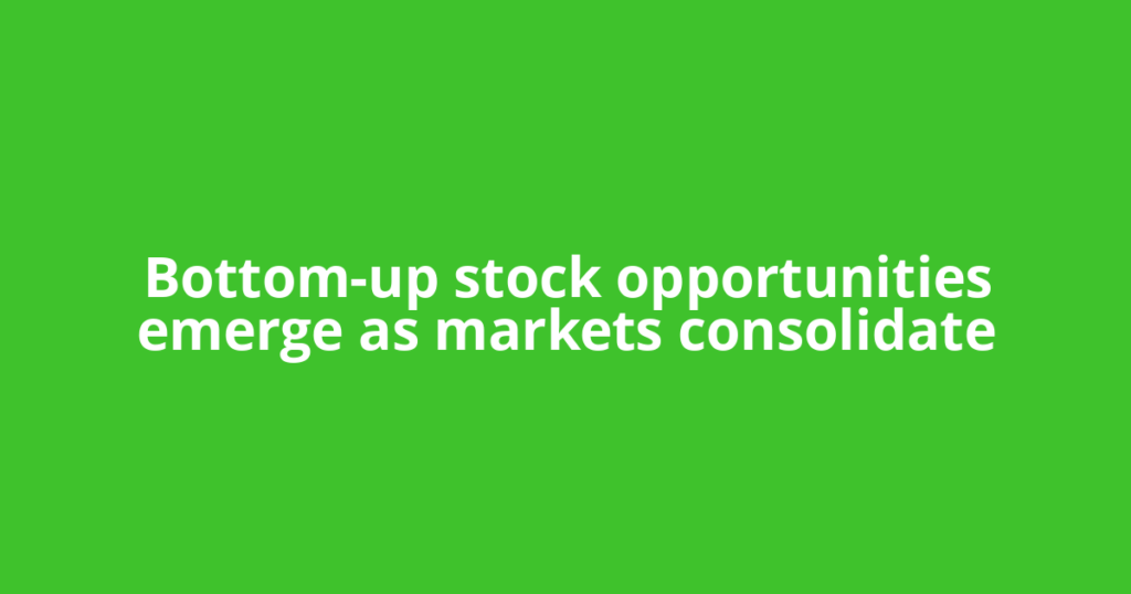 Bottom-up stock opportunities emerge as markets consolidate
