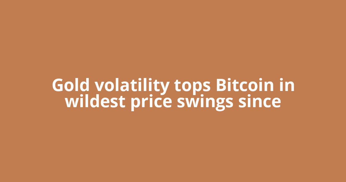 Gold volatility tops Bitcoin in wildest price swings since
