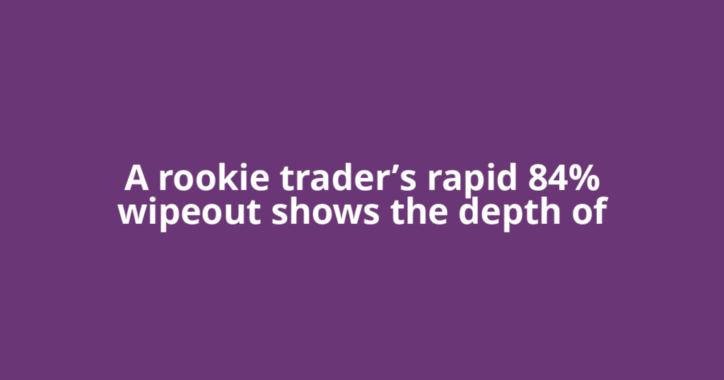 A rookie trader’s rapid 84% wipeout shows the depth of
