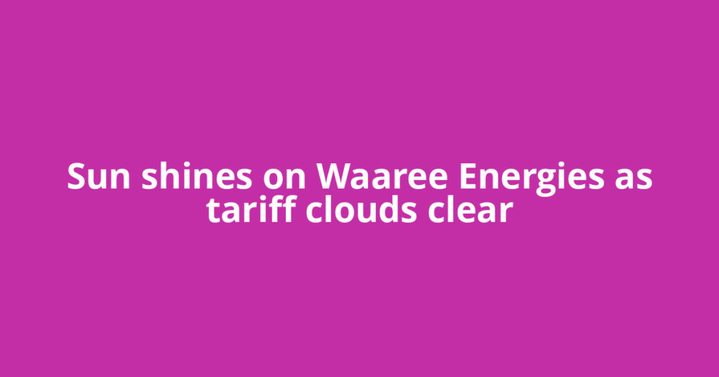 Sun shines on Waaree Energies as tariff clouds clear
