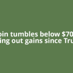 Bitcoin tumbles below $70,000, wiping out gains since Trump