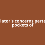 Regulator's concerns pertain to pockets of