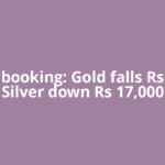 Profit booking: Gold falls Rs 4,300, Silver down Rs 17,000