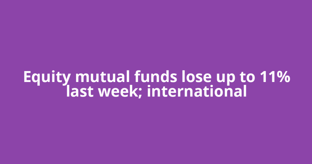 Equity mutual funds lose up to 11% last week; international