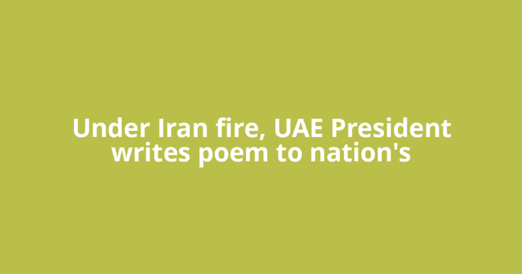 Under Iran fire, UAE President writes poem to nation's