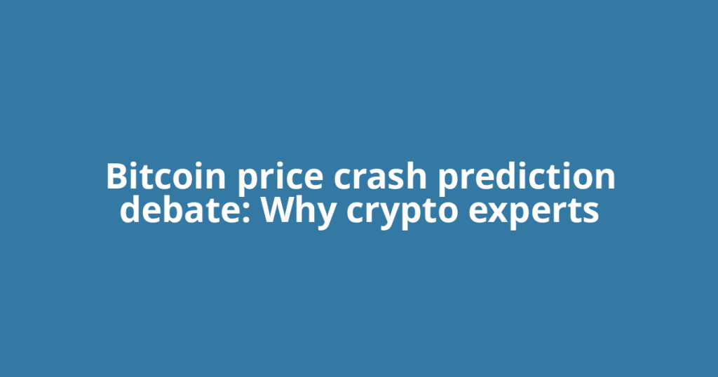 Bitcoin price crash prediction debate: Why crypto experts