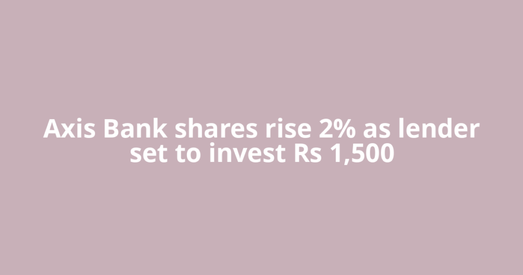 Axis Bank shares rise 2% as lender set to invest Rs 1,500