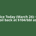 Oil Price Today (March 24): Crude oil back at $104/bbl as