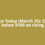 Oil Price Today (March 25): Oil slips below $100 on rising