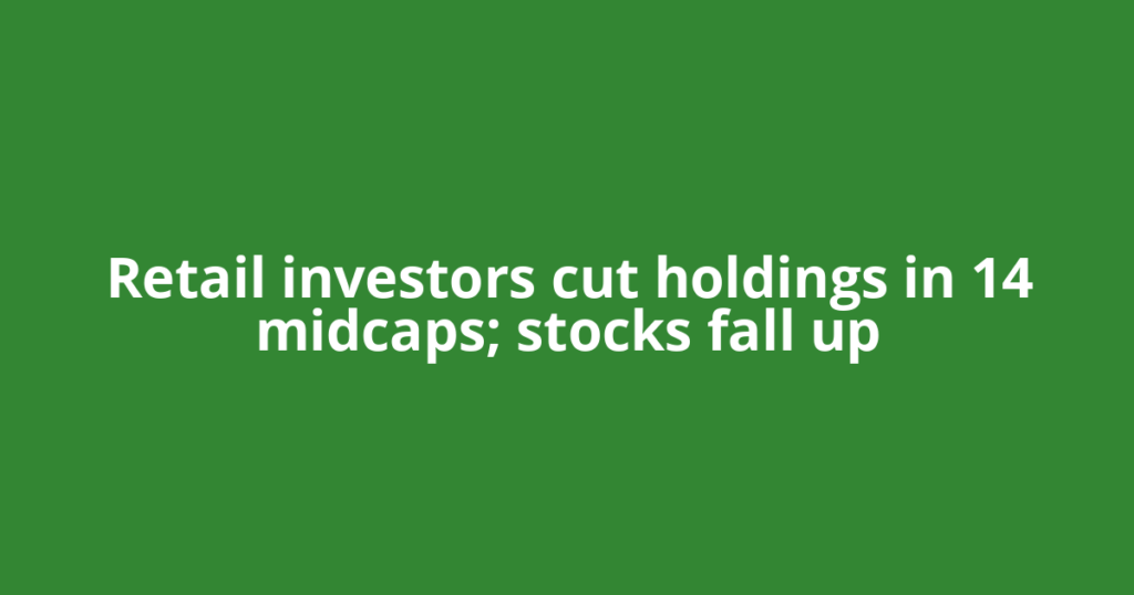 Retail investors cut holdings in 14 midcaps; stocks fall up