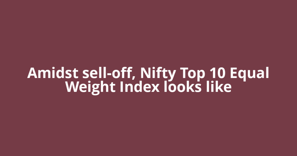 Amidst sell-off, Nifty Top 10 Equal Weight Index looks like