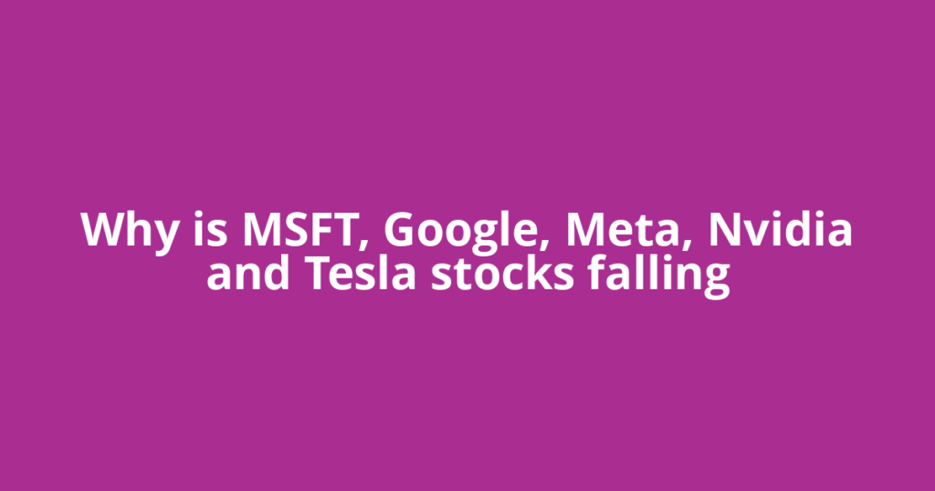 Why is MSFT, Google, Meta, Nvidia and Tesla stocks falling