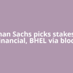 Goldman Sachs picks stakes in Jio Financial, BHEL via block