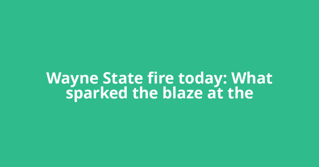 Wayne State fire today: What sparked the blaze at the