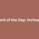 Word of the Day: Inchoate