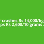 Silver crashes Rs 14,000/kg, gold dips Rs 2,600/10 grams as
