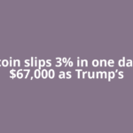 Bitcoin slips 3% in one day to $67,000 as Trump’s