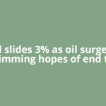 Gold slides 3% as oil surges on dimming hopes of end to