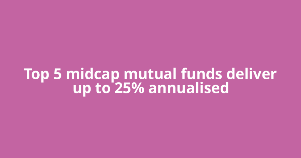 Top 5 midcap mutual funds deliver up to 25% annualised