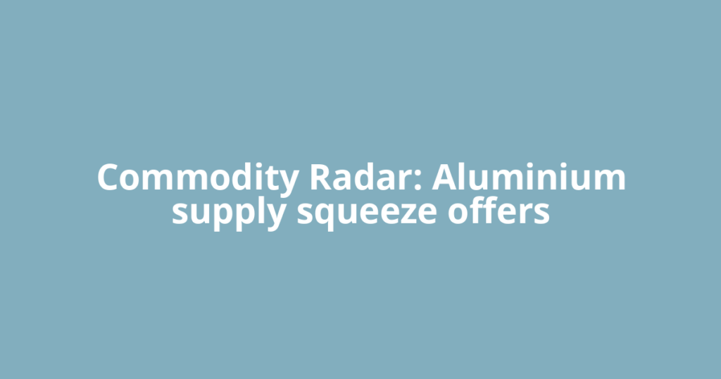 Commodity Radar: Aluminium supply squeeze offers