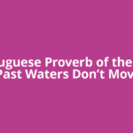 Portuguese Proverb of the Day: 'Past Waters Don’t Move