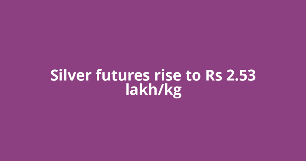 Silver futures rise to Rs 2.53 lakh/kg
