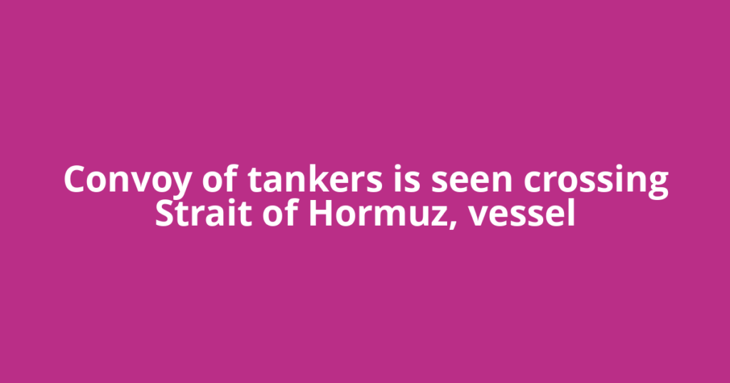 Convoy of tankers is seen crossing Strait of Hormuz, vessel