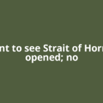 'Want to see Strait of Hormuz opened; no