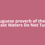 Portuguese proverb of the day: “Past Waters Do Not Turn