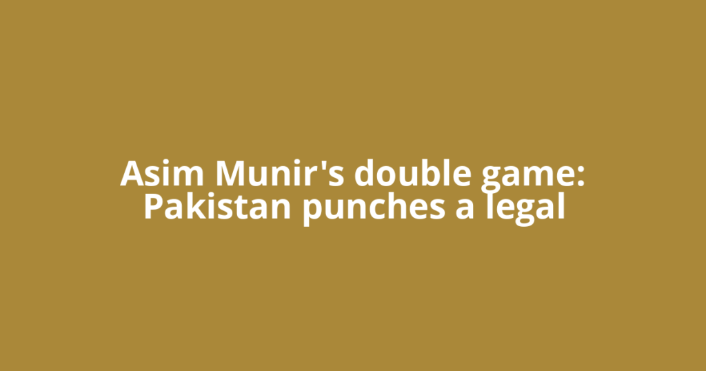 Asim Munir's double game: Pakistan punches a legal