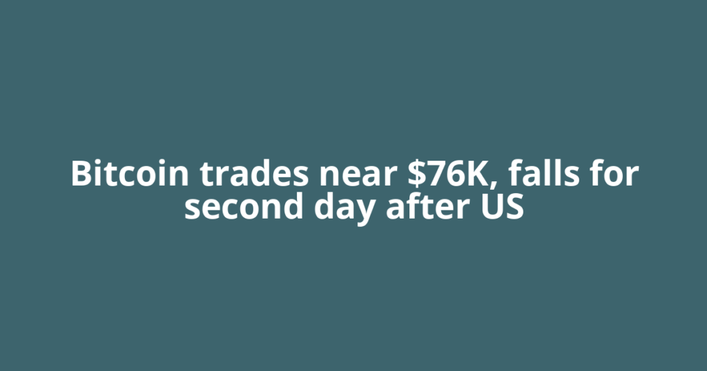 Bitcoin trades near $76K, falls for second day after US